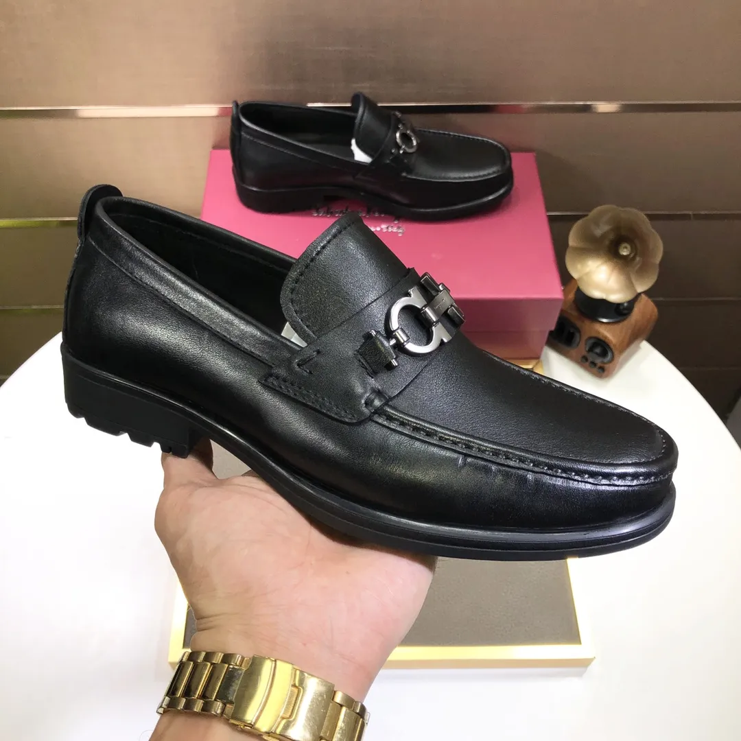 Men's shoes 💰500💰[Ferragamo/Ferragamo] The latest model in the counter. Original imported cowhide fabric + 🐂 water-dyed sheepskin lining + original luxury metal buckle + original combined outsole. Comparison without pressure 38--45 (45 is custom-made and cannot be returned or exchanged)